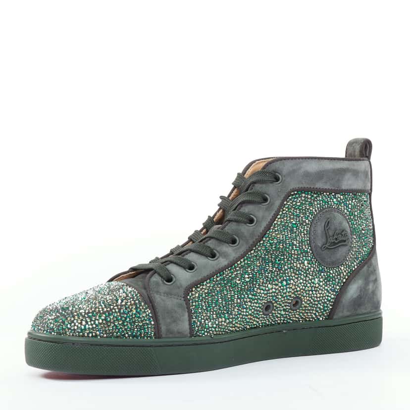 Christian Louboutin Louis Orlato Green Suede Never worn - Model View