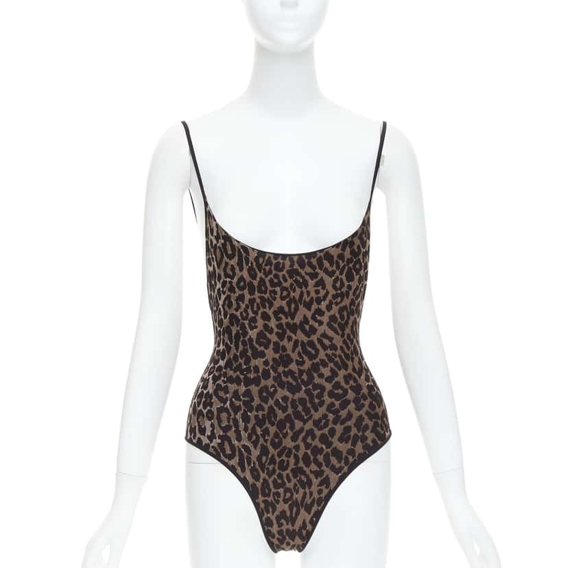 Dolce & Gabbana Leopard Print Swimsuit Brown Never worn - Front View