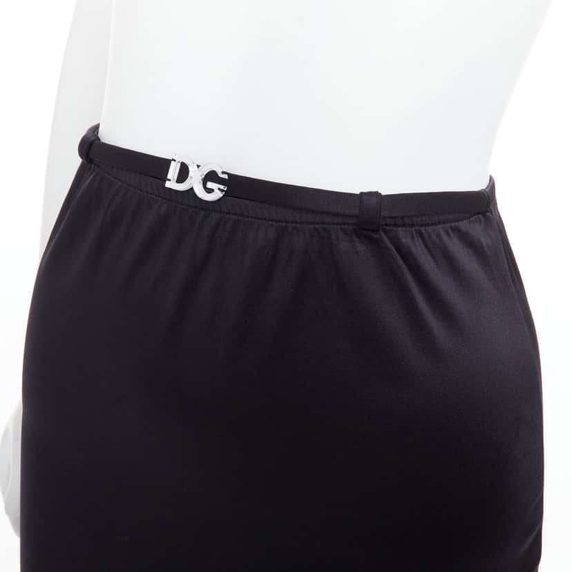 Dolce & Gabbana Logo Resin Skirt Black Polyamide Very good condition - Back View