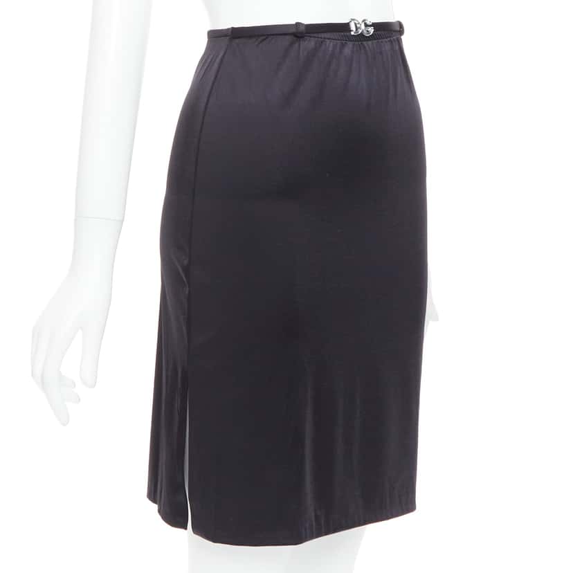 Dolce & Gabbana Logo Resin Skirt Black Polyamide Very good condition - Inside View