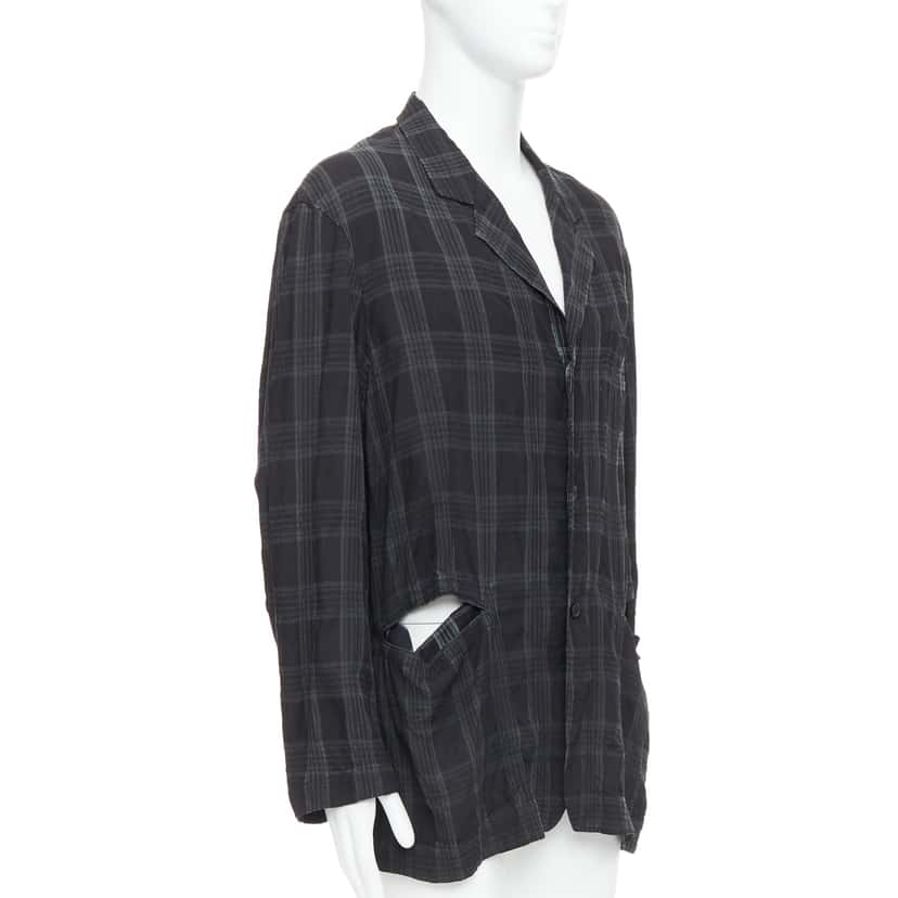 Yohji Yamamoto Grey Slashed Blazer Grey Never worn - Front View