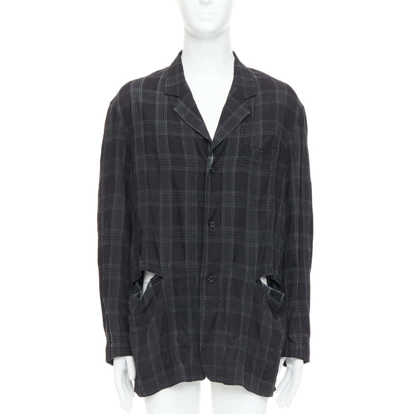 Yohji Yamamoto Grey Slashed Blazer Grey Never worn - Inside View