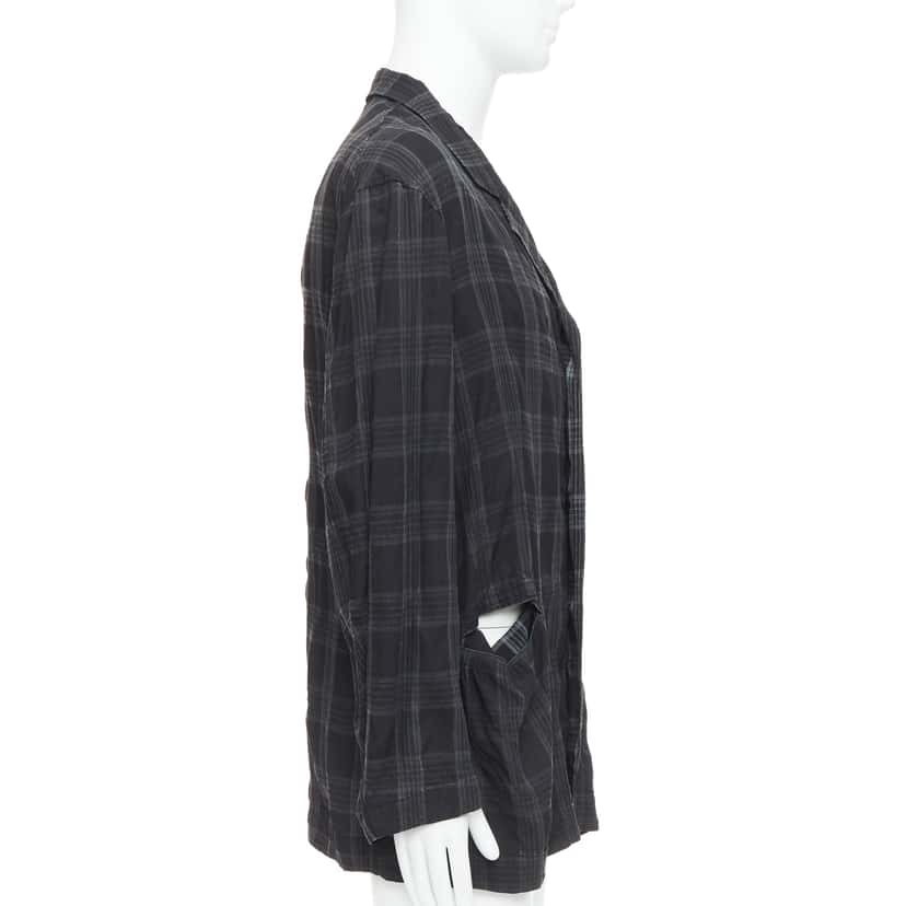 Yohji Yamamoto Grey Slashed Blazer Grey Never worn - Box View