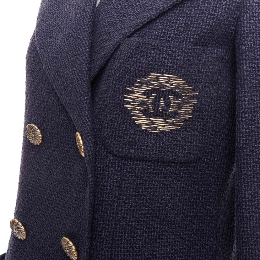 Chanel Navy Tweed Jacket Navy Cotton Never worn - Back View