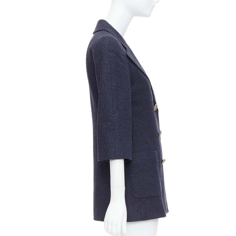 Chanel Navy Tweed Jacket Navy Cotton Never worn - Box View