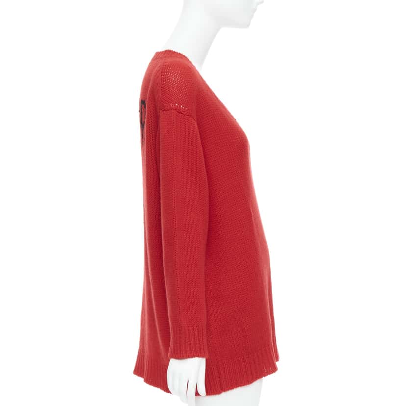 Dior Oversized Sweater Red Cashmere Very good condition - Model View