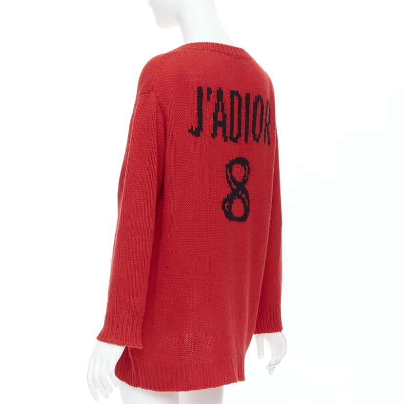 Dior Oversized Sweater Red Cashmere Very good condition - Box View