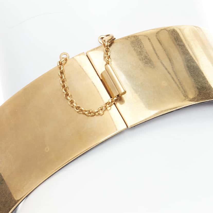 Celine Minimal Choker Necklace Gold Metal Good condition - Back View