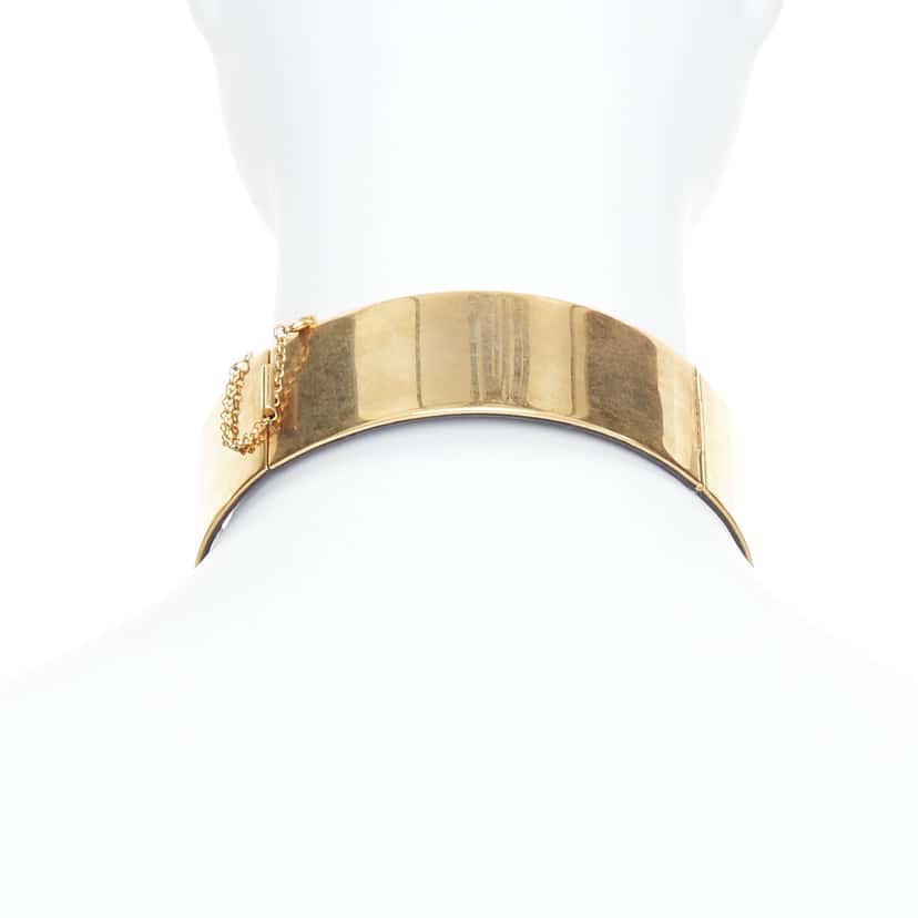 Celine Minimal Choker Necklace Gold Metal Good condition - Box View