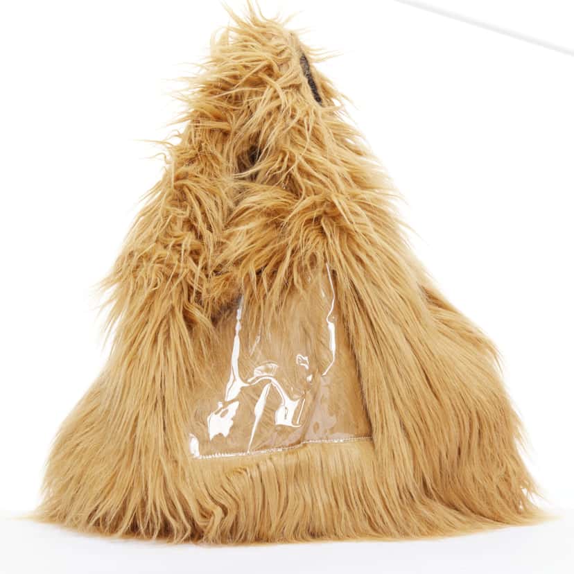 Maison Margiela Faux Fur Tote Bag Brown Very good condition - Front View