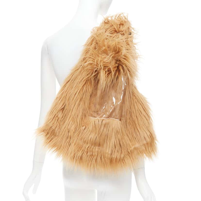 Maison Margiela Faux Fur Tote Bag Brown Very good condition - Back View