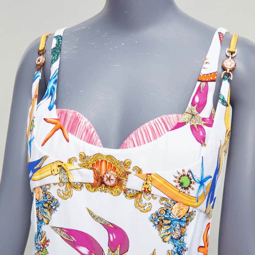 Versace Starfish Flounce Dress White Polyester Never worn, with tag - Back View