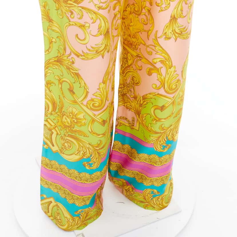 Versace Barocco Silk Pants MultiColor Silk Never worn, with tag - Back View