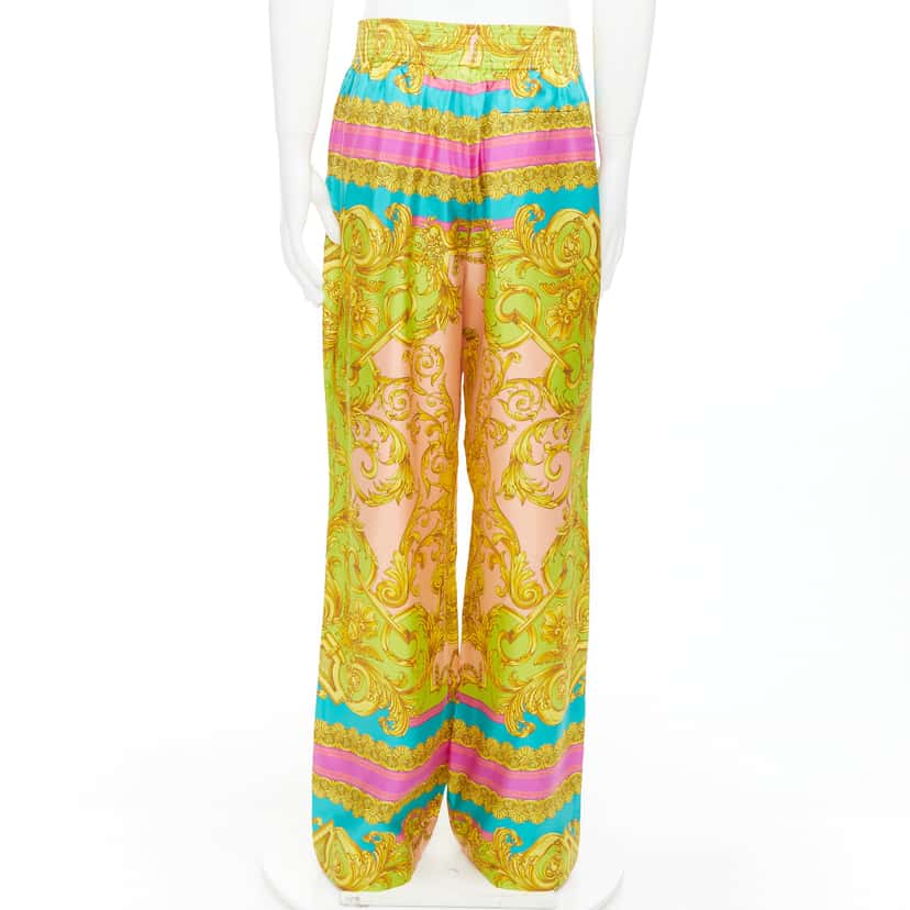 Versace Barocco Silk Pants MultiColor Silk Never worn, with tag - Box View