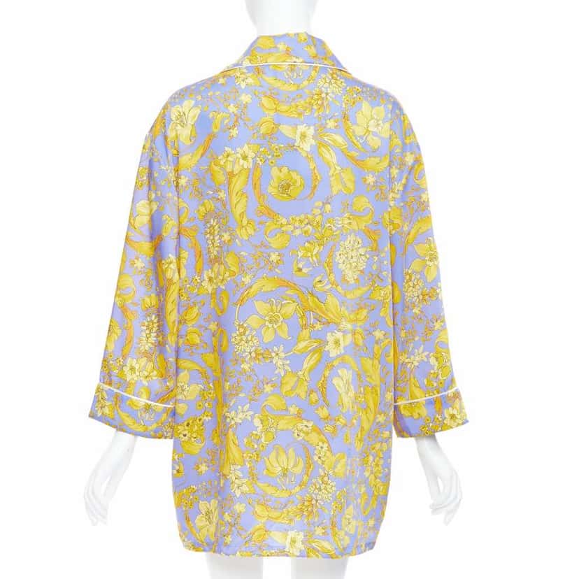 Versace Baroque Pajama Shirt Purple Silk Never worn, with tag - Box View