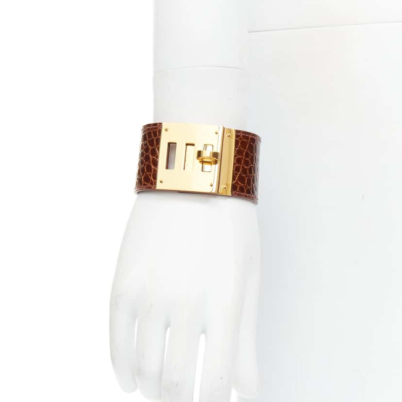 Hermès Kelly Dog Brown Leather Very good condition - Front View