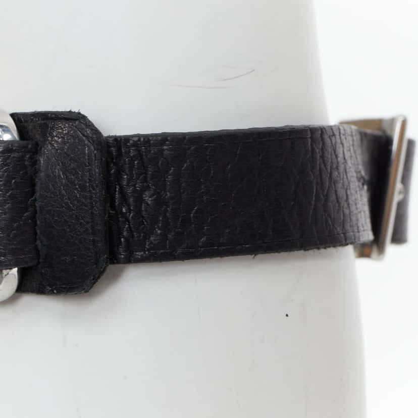 Louis Vuitton Black Leather Floral Bracelet Black Leather Fair condition - Inside View