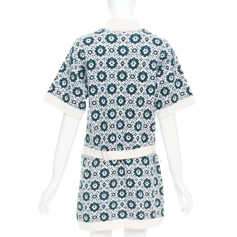 Chanel Mosaic Polo Dress Green Cashmere Very good condition - Box View