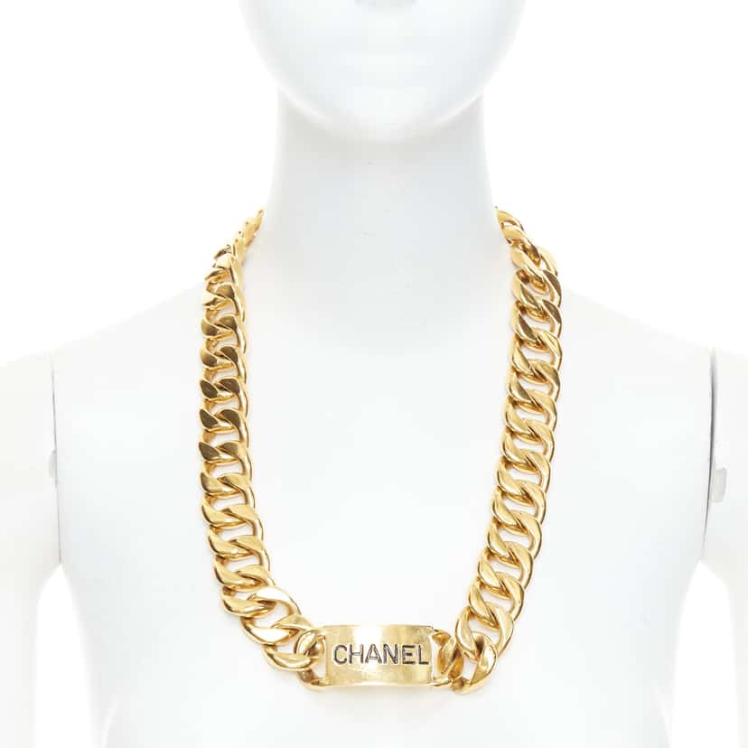 Chanel Logo Grid Platform Boots Gold Metal Good condition - Back View