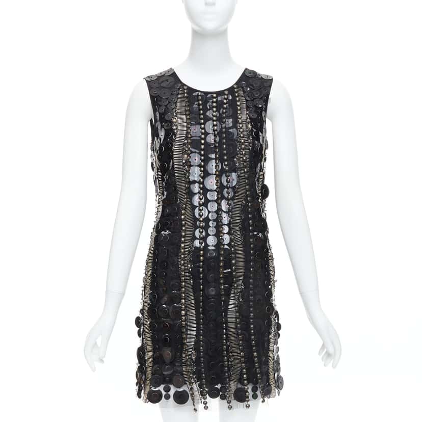 Collette Dinnigan Jewelled Party Dress Black Good condition - Front View