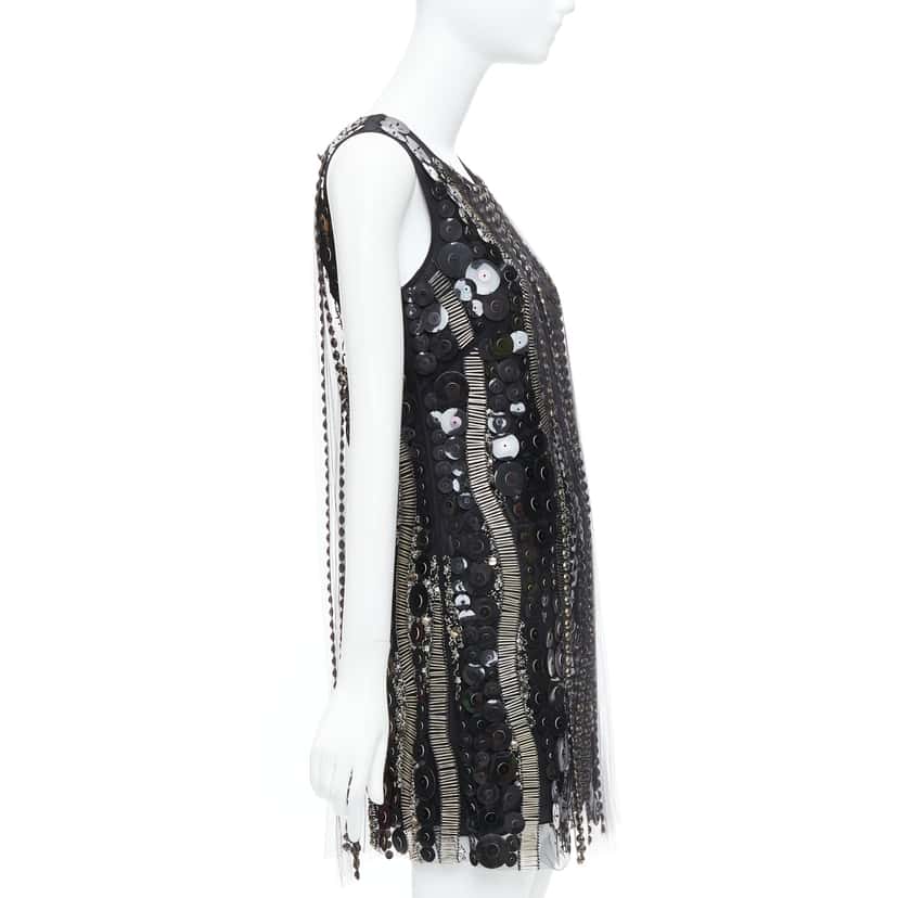 Collette Dinnigan Jewelled Party Dress Black Good condition - Model View