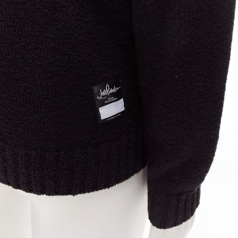 Loro Piana Logo Tab Knit Sweater Black Cotton Never worn - Back View
