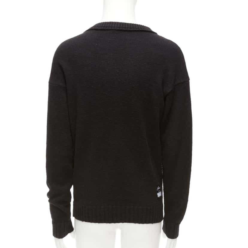 Loro Piana Logo Tab Knit Sweater Black Cotton Never worn - Box View