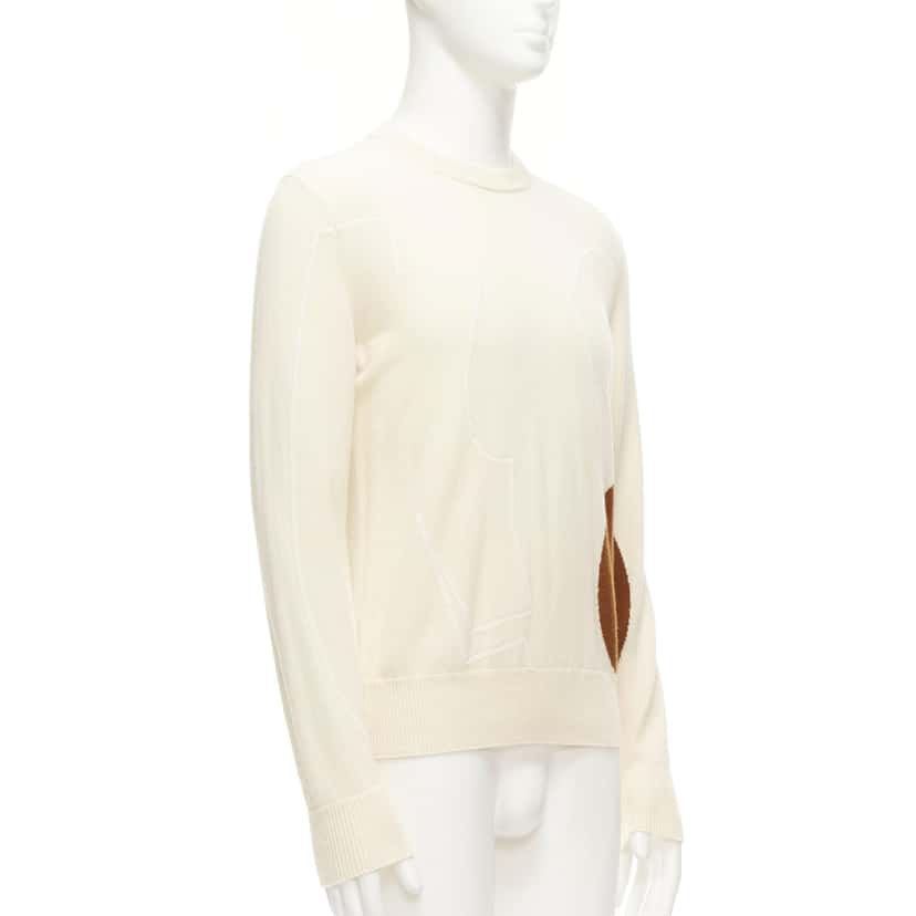 Loro Piana Abstract Graphic Sweater Beige Cashmere Very good condition - Inside View