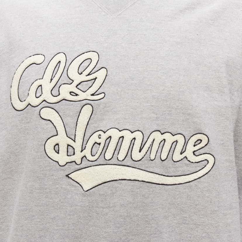 Comme Des Garcons Logo Varsity Sweatshirt Grey Cotton Never worn - Back View