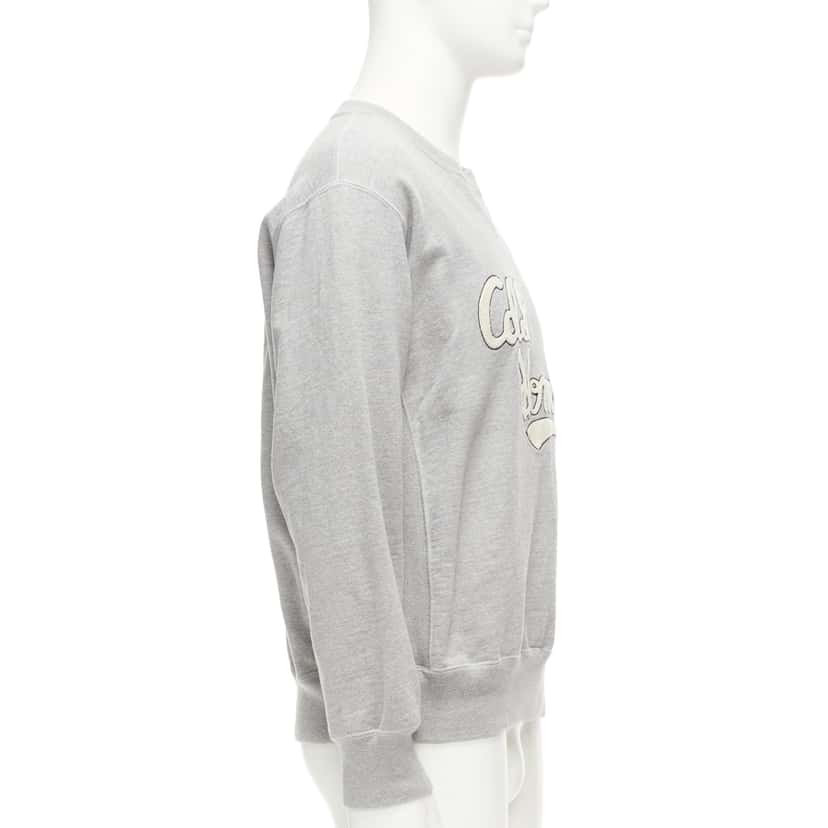 Comme Des Garcons Logo Varsity Sweatshirt Grey Cotton Never worn - Model View