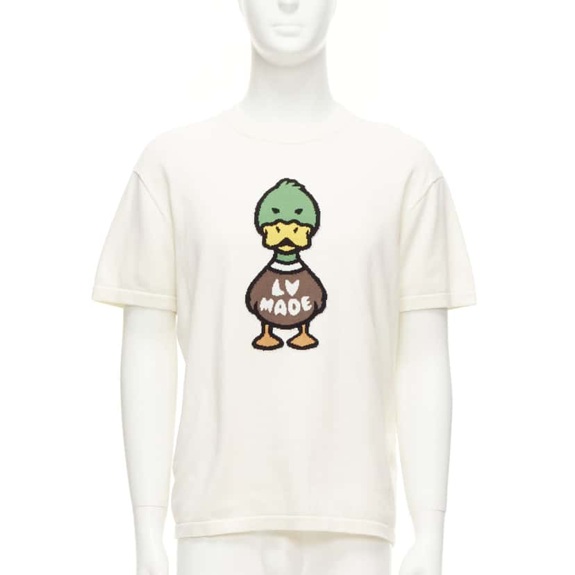 Louis Vuitton Duck Intarsia Top Ecru Cotton Very good condition - Front View