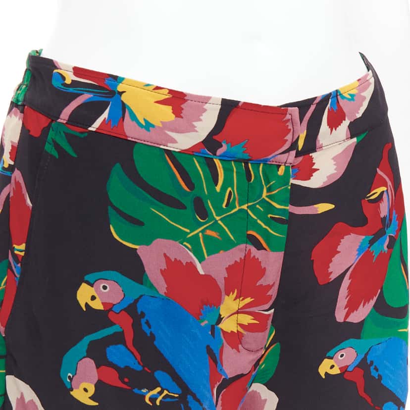 Valentino Parrot Floral Shorts Red Silk Very good condition - Back View