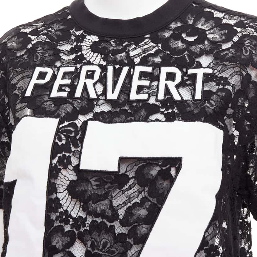 Givenchy Pervert Lace Tee Black Cotton Very good condition - Back View