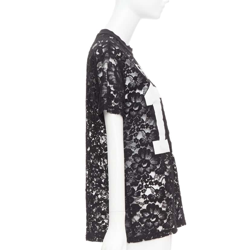 Givenchy Pervert Lace Tee Black Cotton Very good condition - Model View