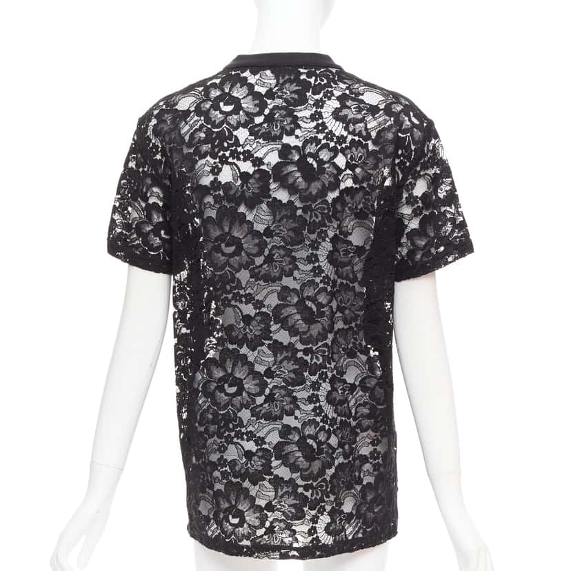 Givenchy Pervert Lace Tee Black Cotton Very good condition - Box View