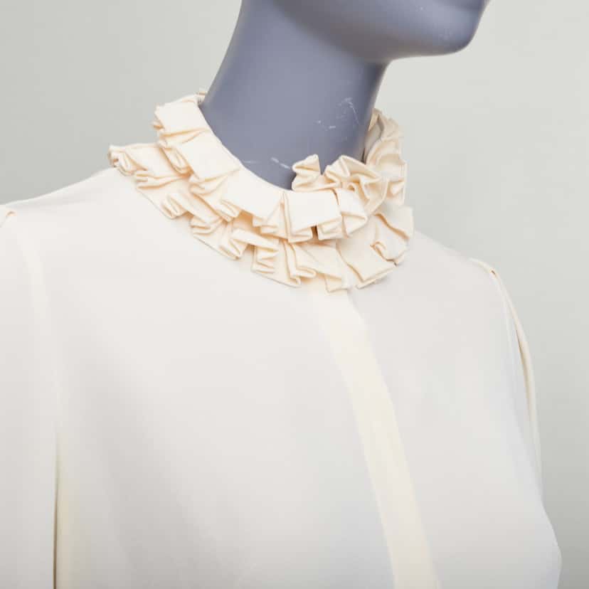 Alexander McQueen Victorian Darted Blouse Beige Silk Very good condition - Back View