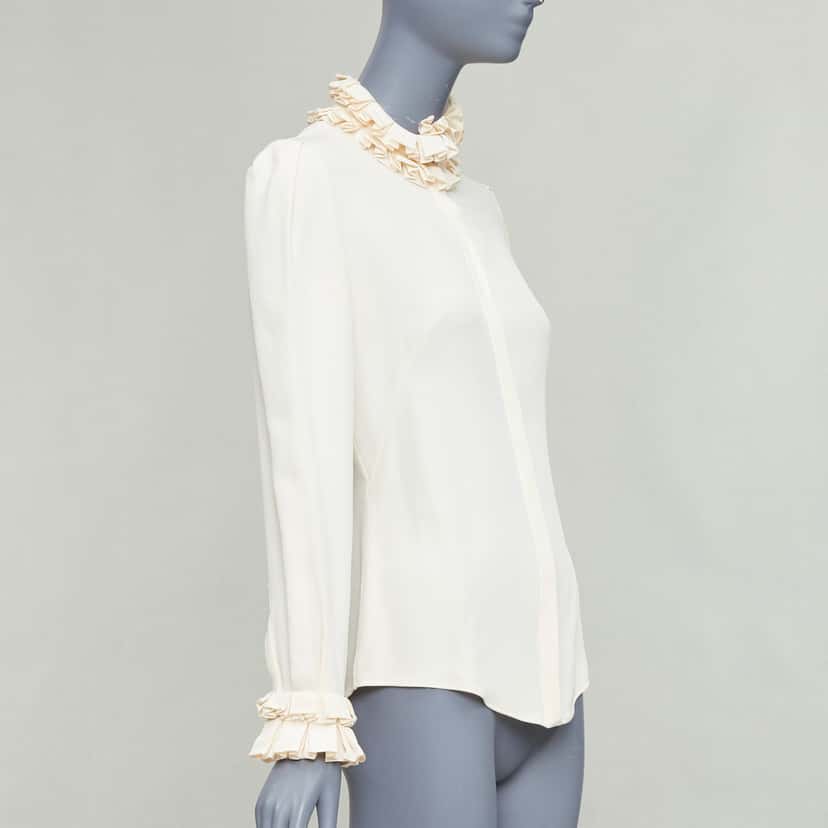 Alexander McQueen Victorian Darted Blouse Beige Silk Very good condition - Inside View