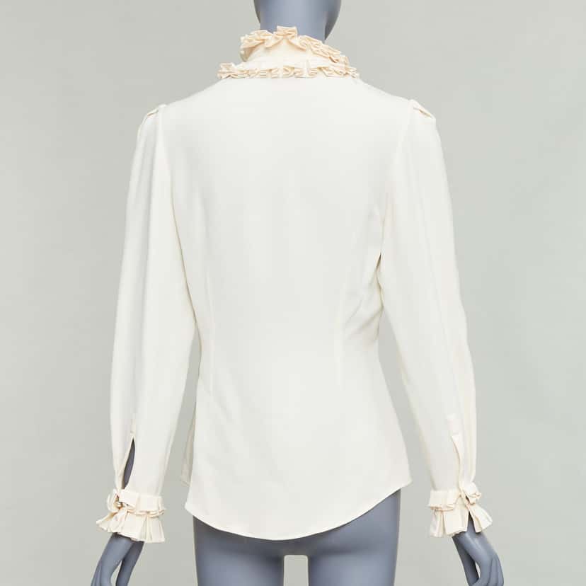Alexander McQueen Victorian Darted Blouse Beige Silk Very good condition - Box View
