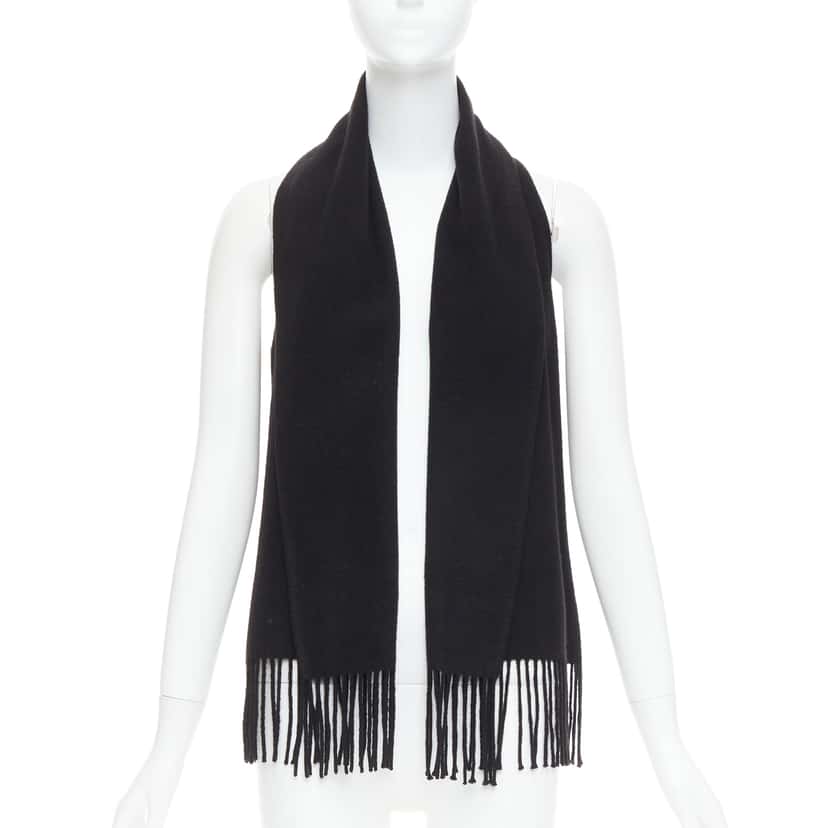 Hermès Scarf Design Vest Black Cashmere Very good condition - Inside View