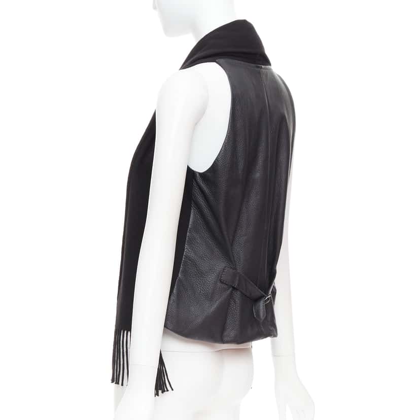 Hermès Scarf Design Vest Black Cashmere Very good condition - Box View