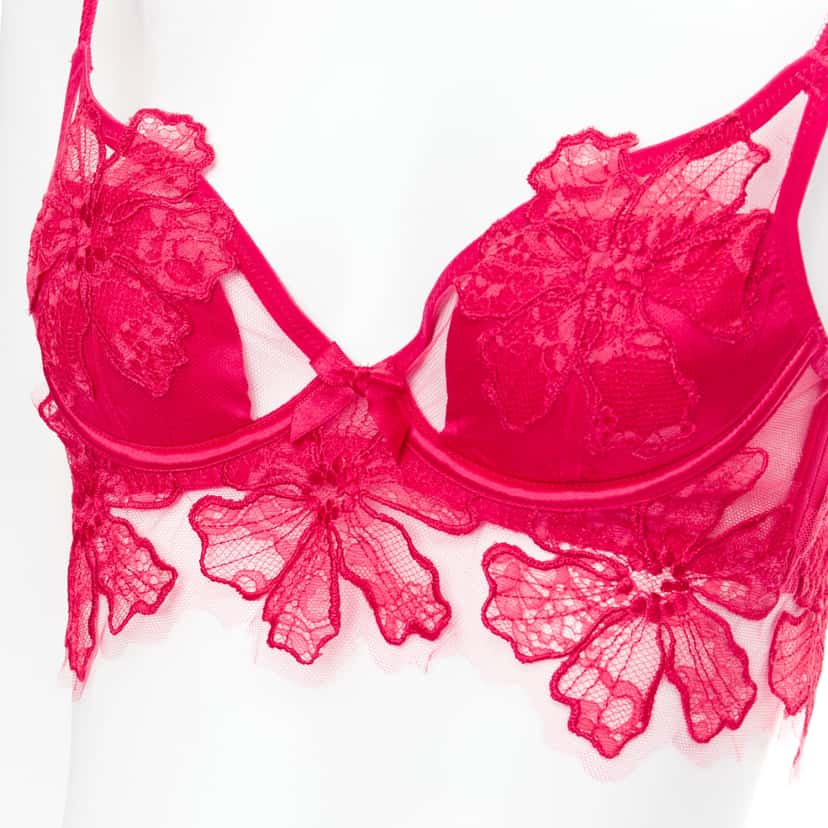 Agent Provocateur Floral Lace Lingerie Red Polyamide Very good condition - Back View