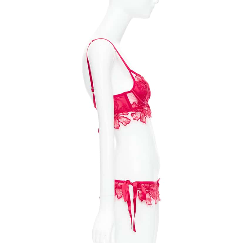 Agent Provocateur Floral Lace Lingerie Red Polyamide Very good condition - Model View