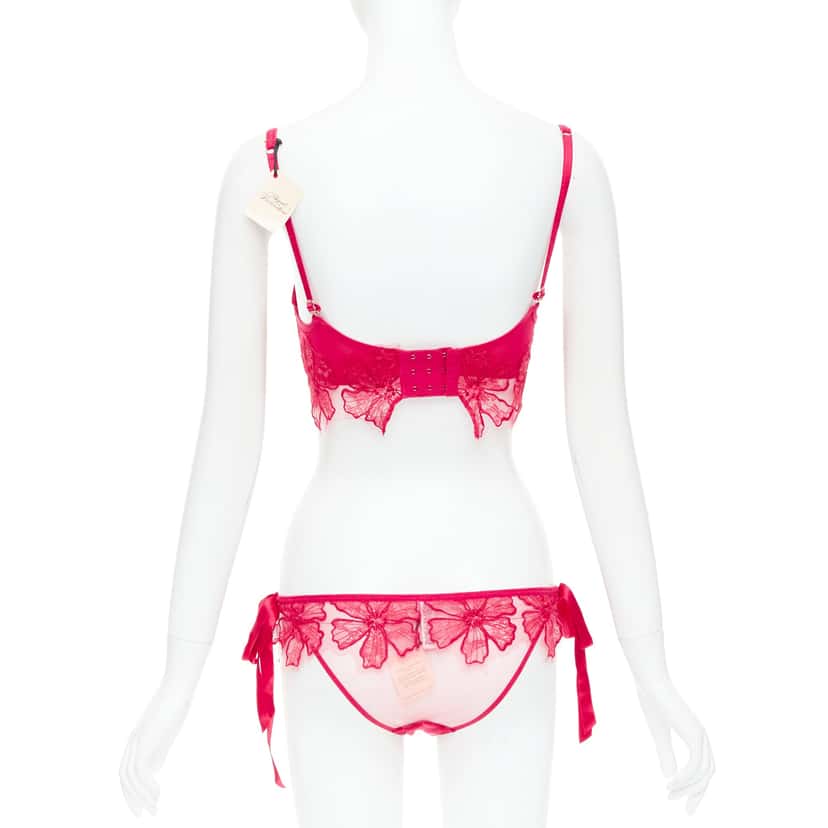 Agent Provocateur Floral Lace Lingerie Red Polyamide Very good condition - Box View