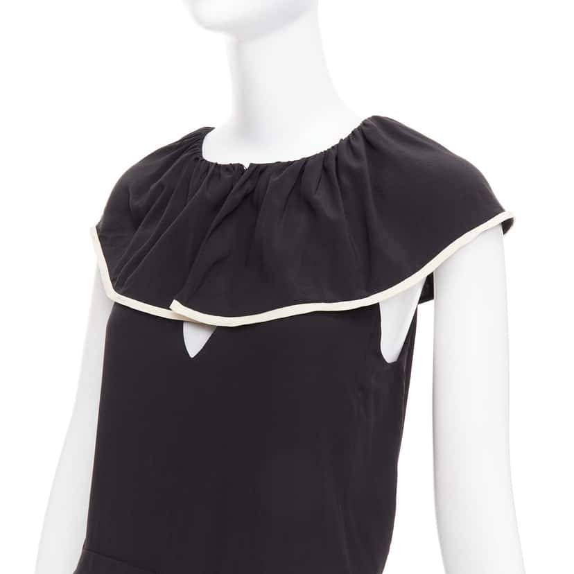 Chloé Silk Ruffle Jumpsuit Black Silk Very good condition - Back View