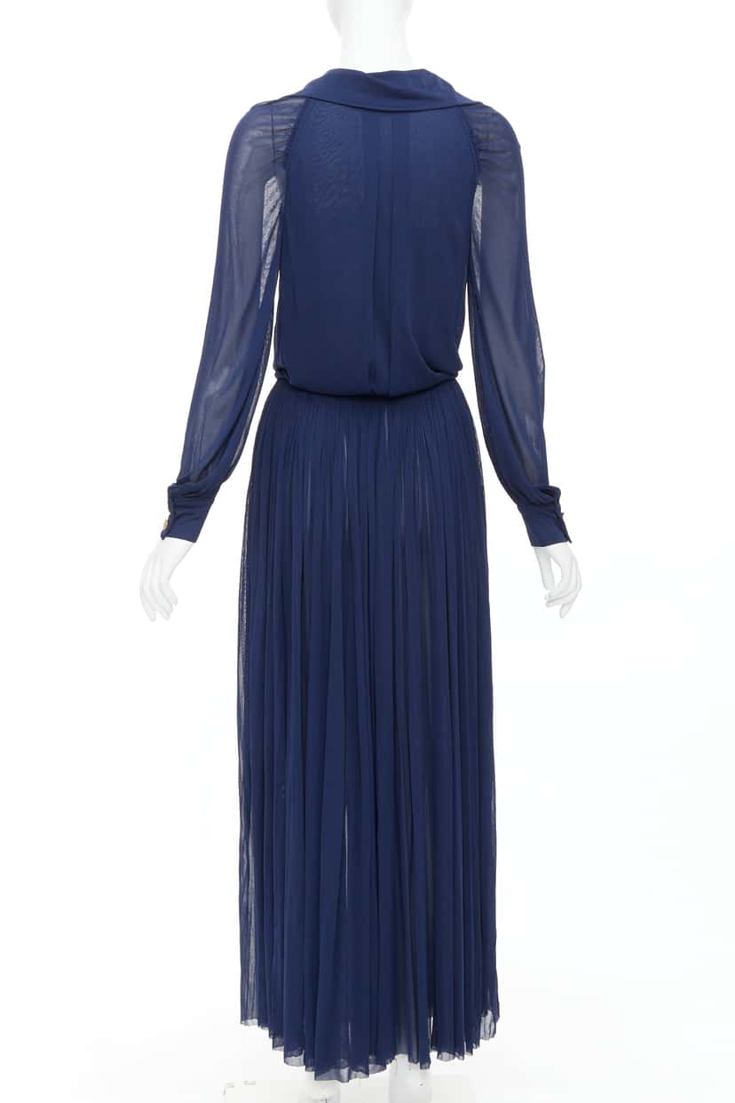Chanel Owl Logo Dress Navy Viscose Good condition - Box View