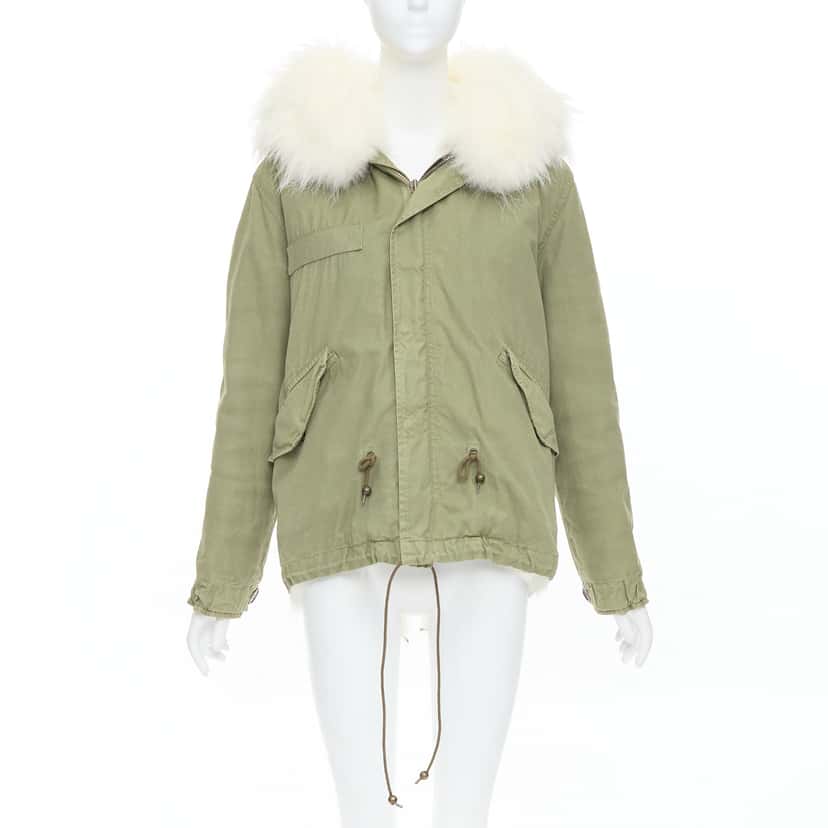 Mr & Mrs Italy Fur Lined Green Parka Green Cotton Very good condition - Front View