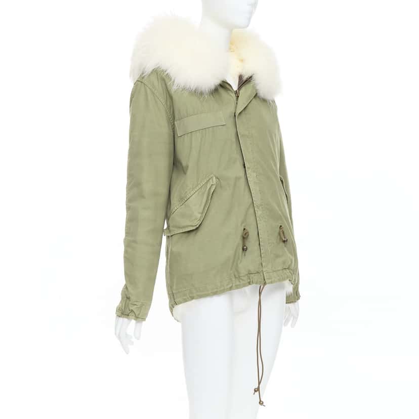 Mr & Mrs Italy Fur Lined Green Parka Green Cotton Very good condition - Inside View