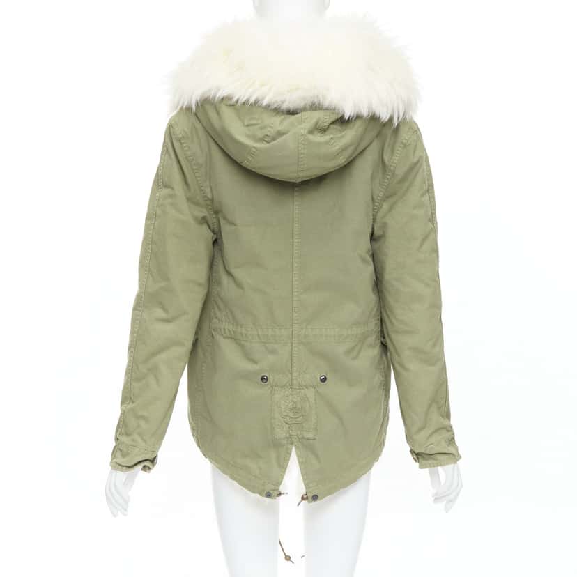 Mr & Mrs Italy Fur Lined Green Parka Green Cotton Very good condition - Box View