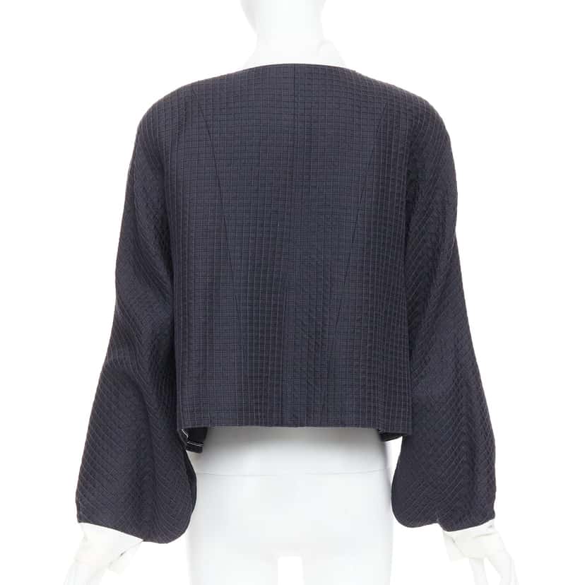 Chanel Silk Cotton Jacket Navy Silk Fair condition - Box View