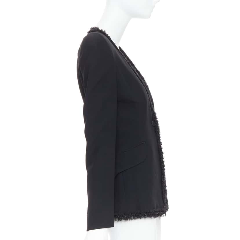 Alexander McQueen Beads Ruffle Blazer Black Viscose Very good condition - Model View